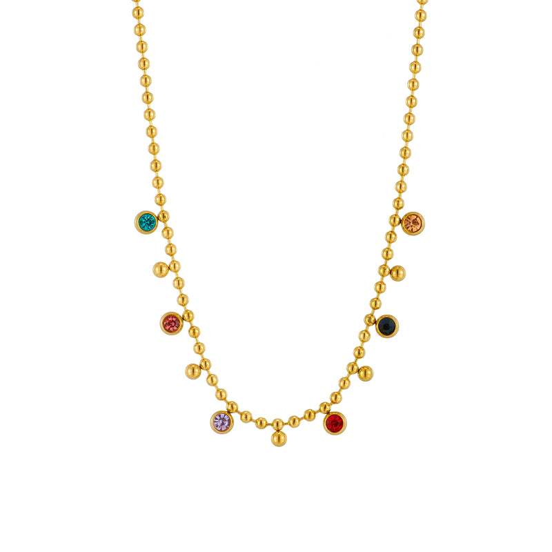 Gold Filled 18K Multi Colour CZ Necklace