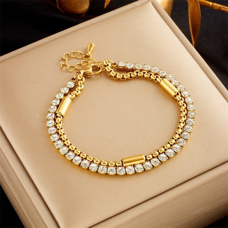 Gold Filled 18K Double CZ Bracelet