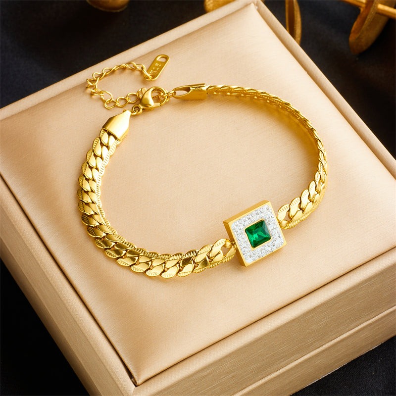 Gold Filled 18K Double Necklace and Bracelet Set