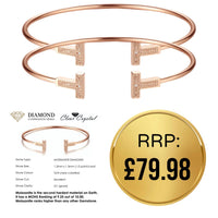 2 x Moissanite diamond bangle cttw 0.03 rose gold