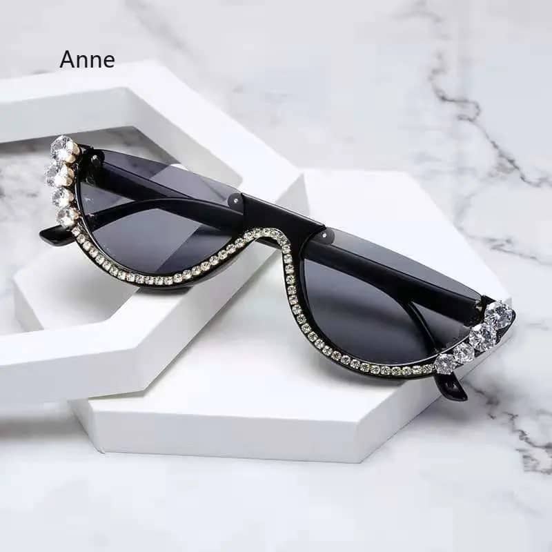Beyonce Style Sunglasses with Crystals in Black or White Colour