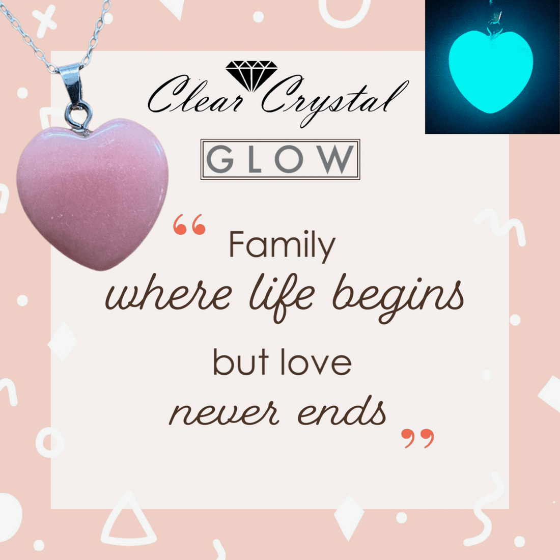 Glow in the clearance dark heart necklace