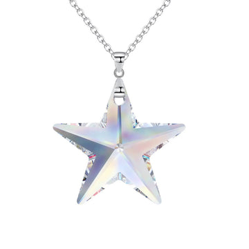 Fine Austrian Crystal Star necklace Blue in colour with Silver 925