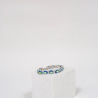 Ocean Amethyst Crystal & Simulated Sapphire Bracelet 19CM