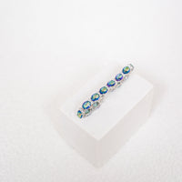 Ocean Amethyst Crystal & Simulated Sapphire Bracelet 19CM