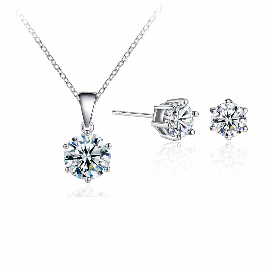 Solitaire Pendant, Stud Earings Made with Fine Austrian Crystals and Single Row Tennis Bracelet