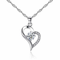 Heart Shaped Crystal & Rhodium Plating made with Fine Austrian Crystals