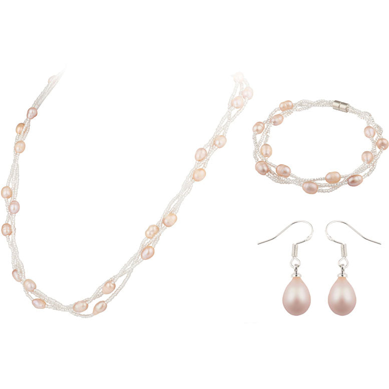 Three Piece Pearl Set with Magnetic Clasps