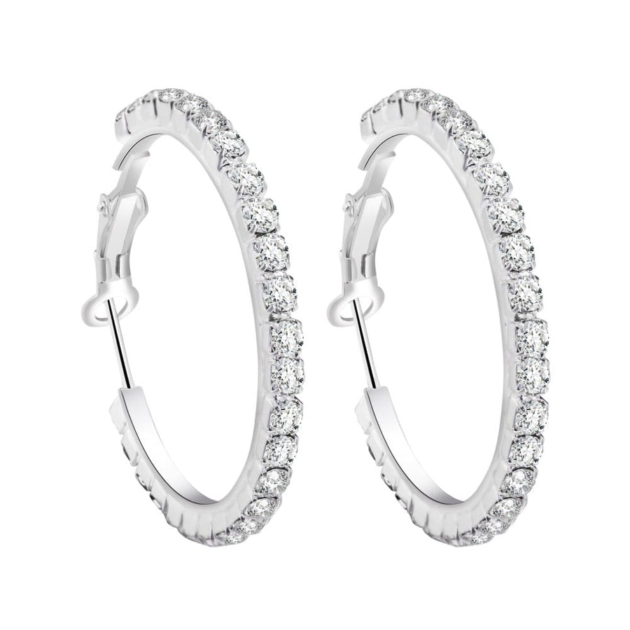 Crystal Hoop Earrings With Cubic Zircona