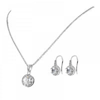 SOLITAIRE PENDANT & DROP EARRINGS SET MADE WITH THE WORLDS FINEST CRYSTALS