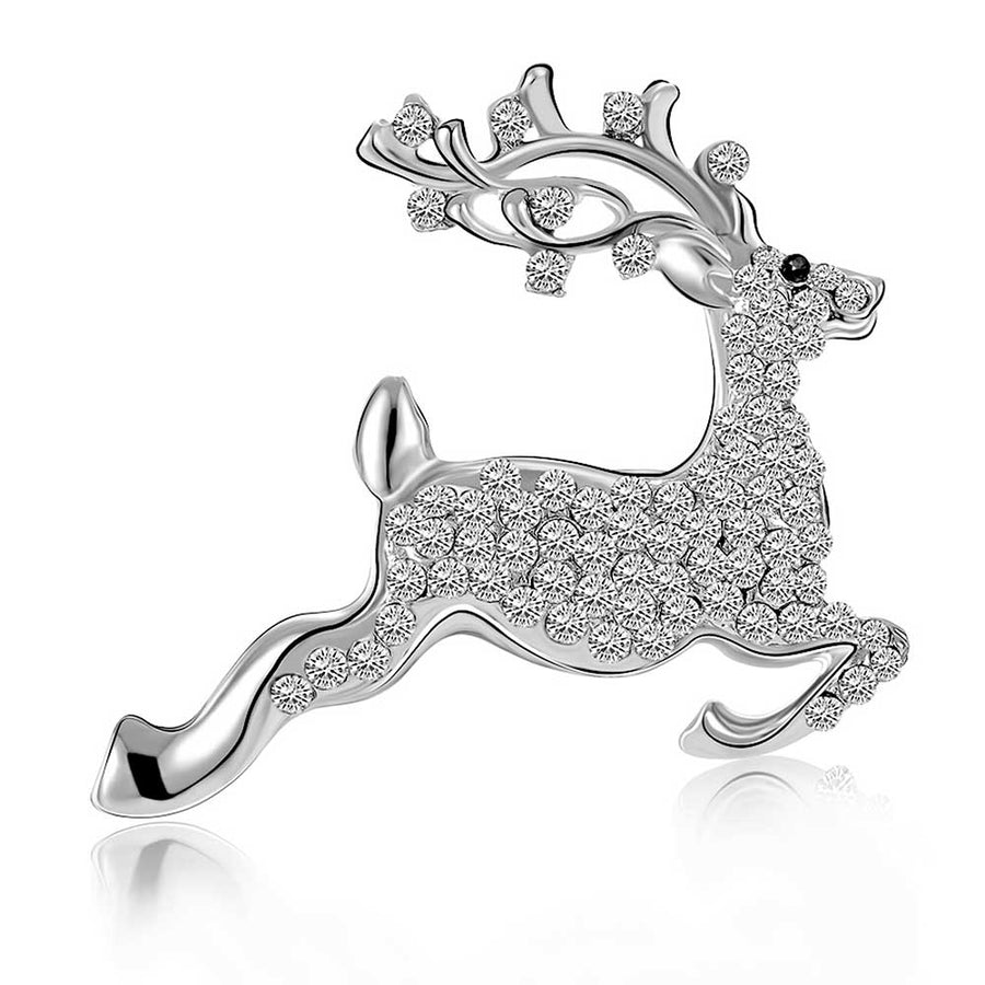 Reindeer Brooch Made With The Worlds Finest Crystals