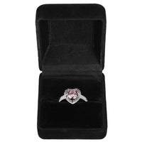 2.0 CARAT BRILLIANT CUT PINK LAB-CREATED SAPPHIRE RHODIUM PLATED RING