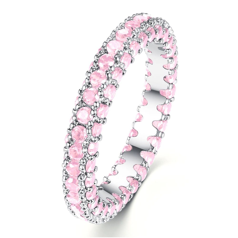 Pink Simulated Sapphire Eternity Ring