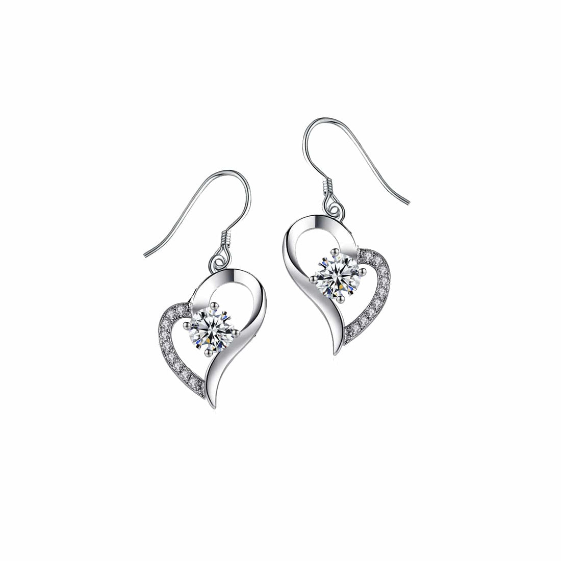 Heart Shaped Crystal Earrings