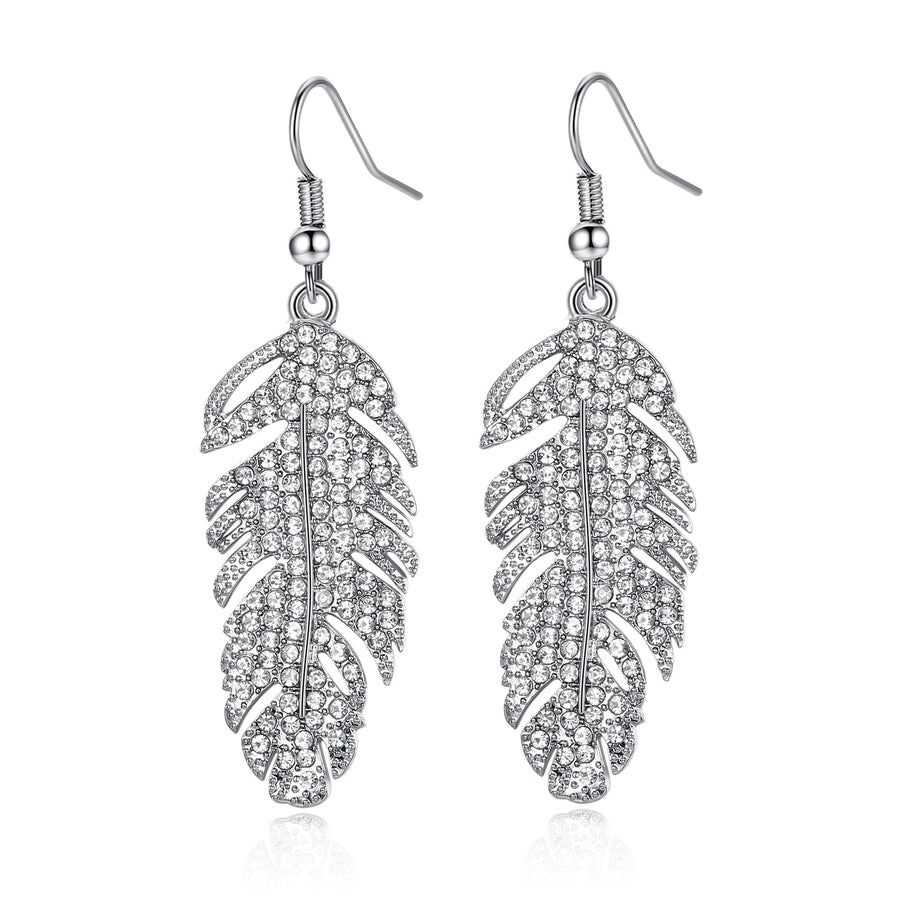 Feather Crystal Earrings