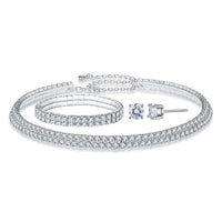 3 piece set with CZ Choker, Bracelet & Earrings created with SWAROVSKI® Crystals