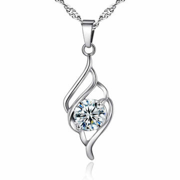 SOLITAIRE CRYSTAL SWIRL PENDANT MADE WITH PREMIUM CRYSTALS
