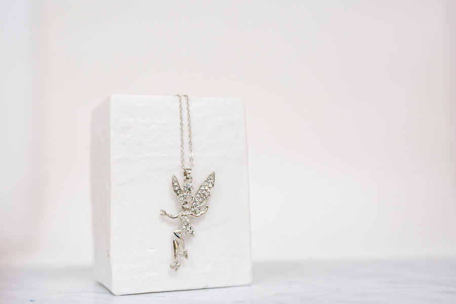 Crystal Crystal Encrusted Fairy Pendant