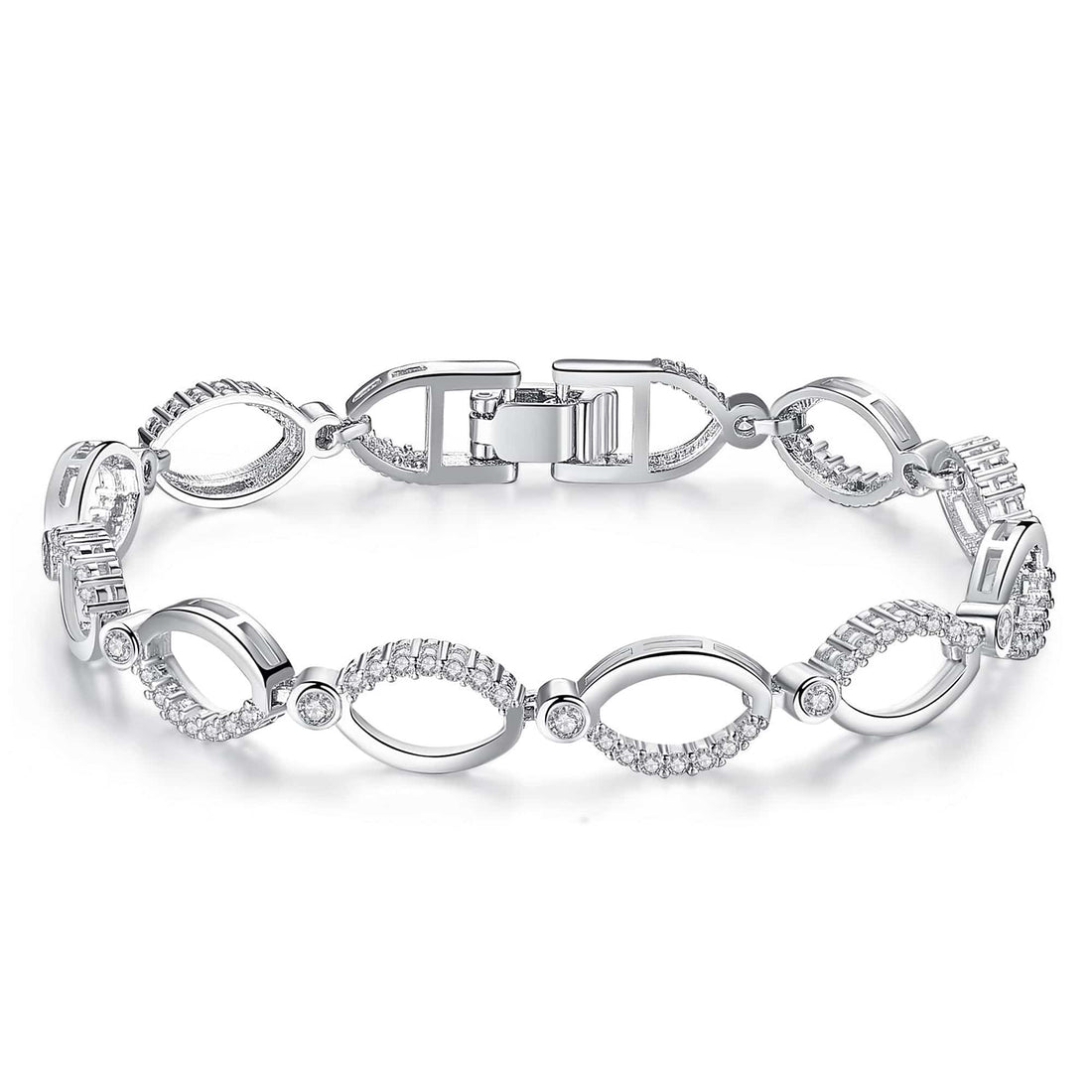 CRYSTAL HOOP LINK BRACELET MADE WITH WORLDS FINEST CRYSTALS