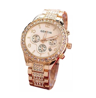 Rose Gold Tone Watch - Crystal