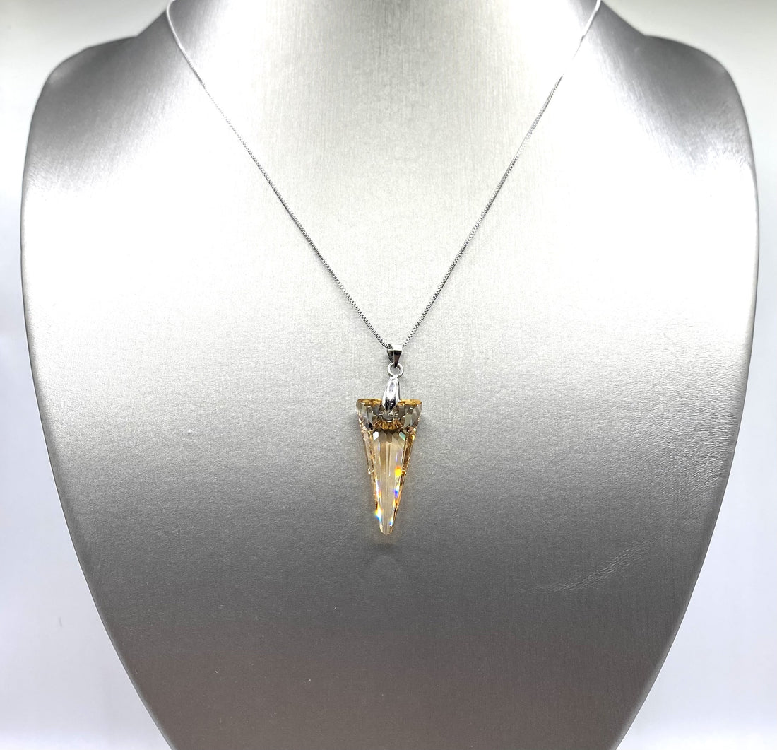 Fine Austrian Crystal Spike Pendant - Golden Shadow