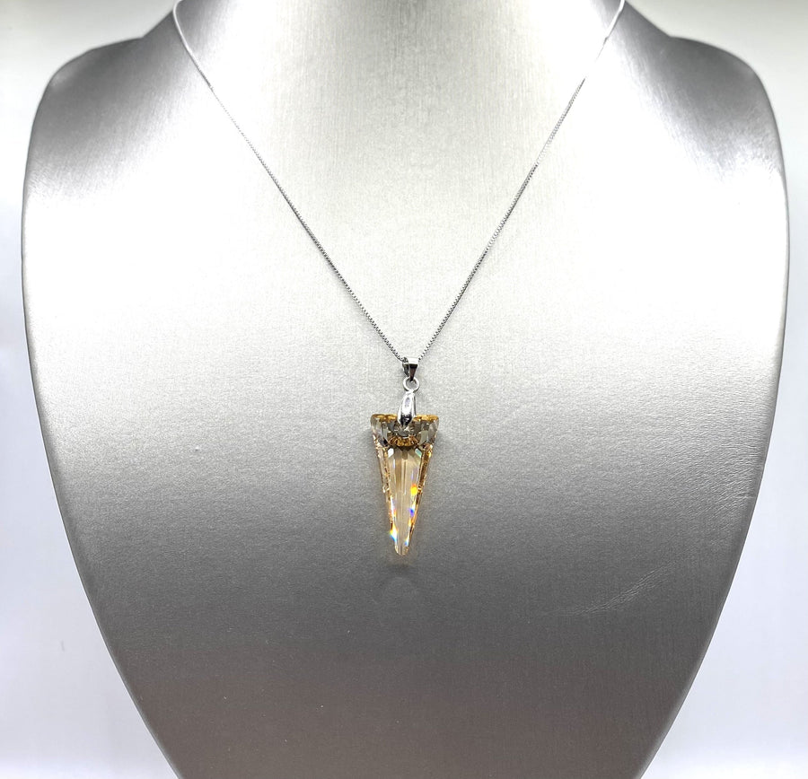 Fine Austrian Crystals Crystal Spike Pendant - Golden Shadow