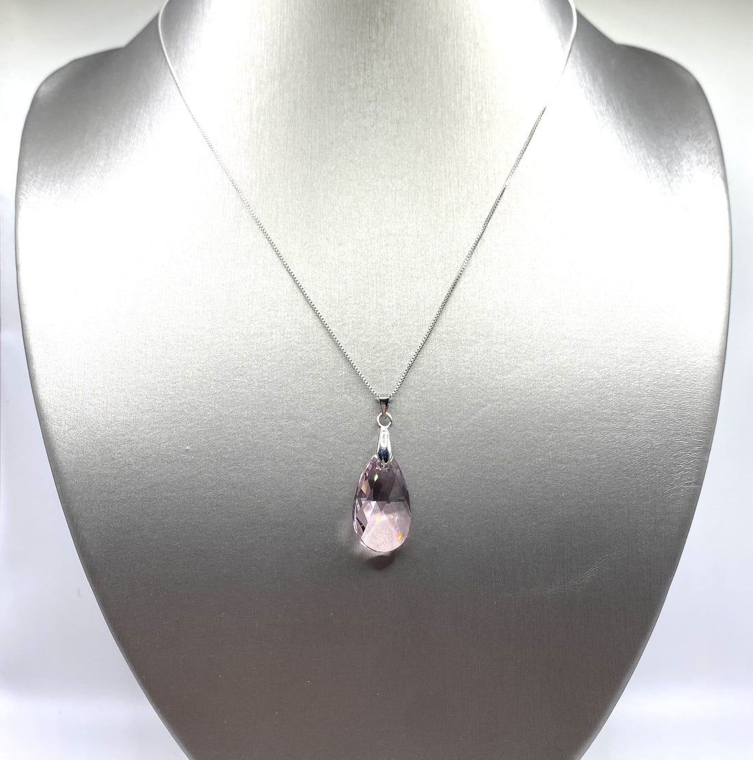 Premium Crystal Pear Pendant - Light Amethyst