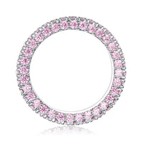 3.00CT Pink Simulated Sapphire Rhodium Plated Eternity Band