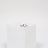 2.5 Carat Brilliant Cut Clear Simulated Sapphire Rhodium Plated Ring