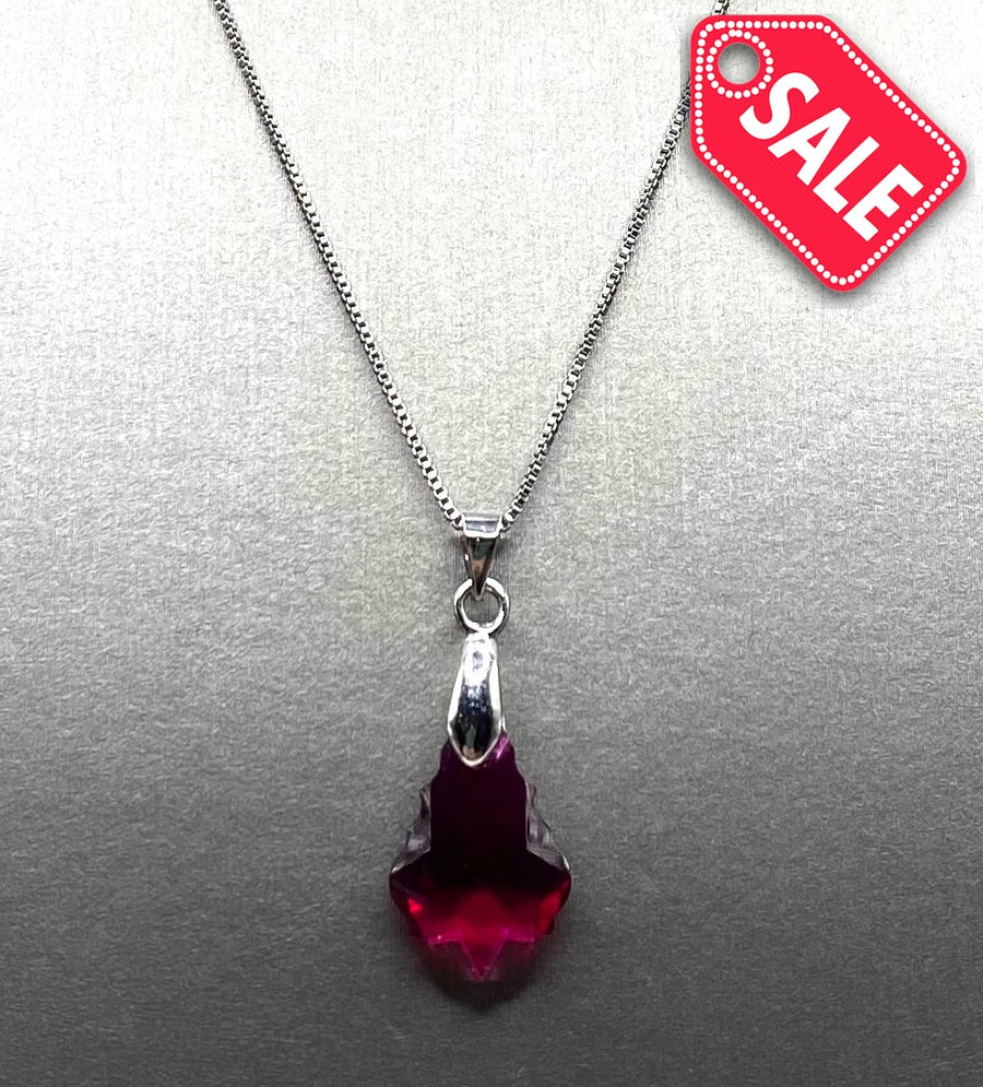 Premium Crystal Baroque Pendant - Ruby