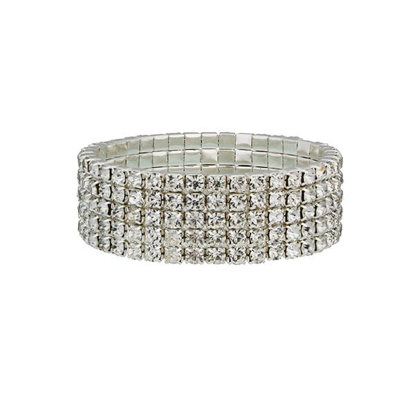 Five Row Crystal Stretch Bracelet