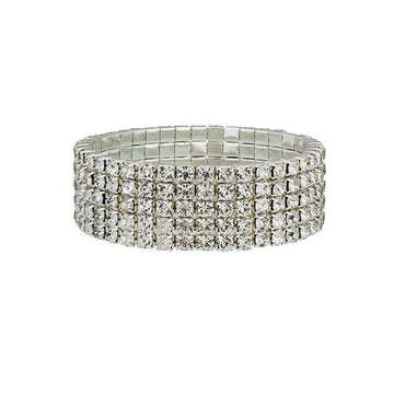 Five Row Crystal Stretch Bracelet