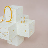 Diamanté & Yellow Gold Tone Hoop Earrings