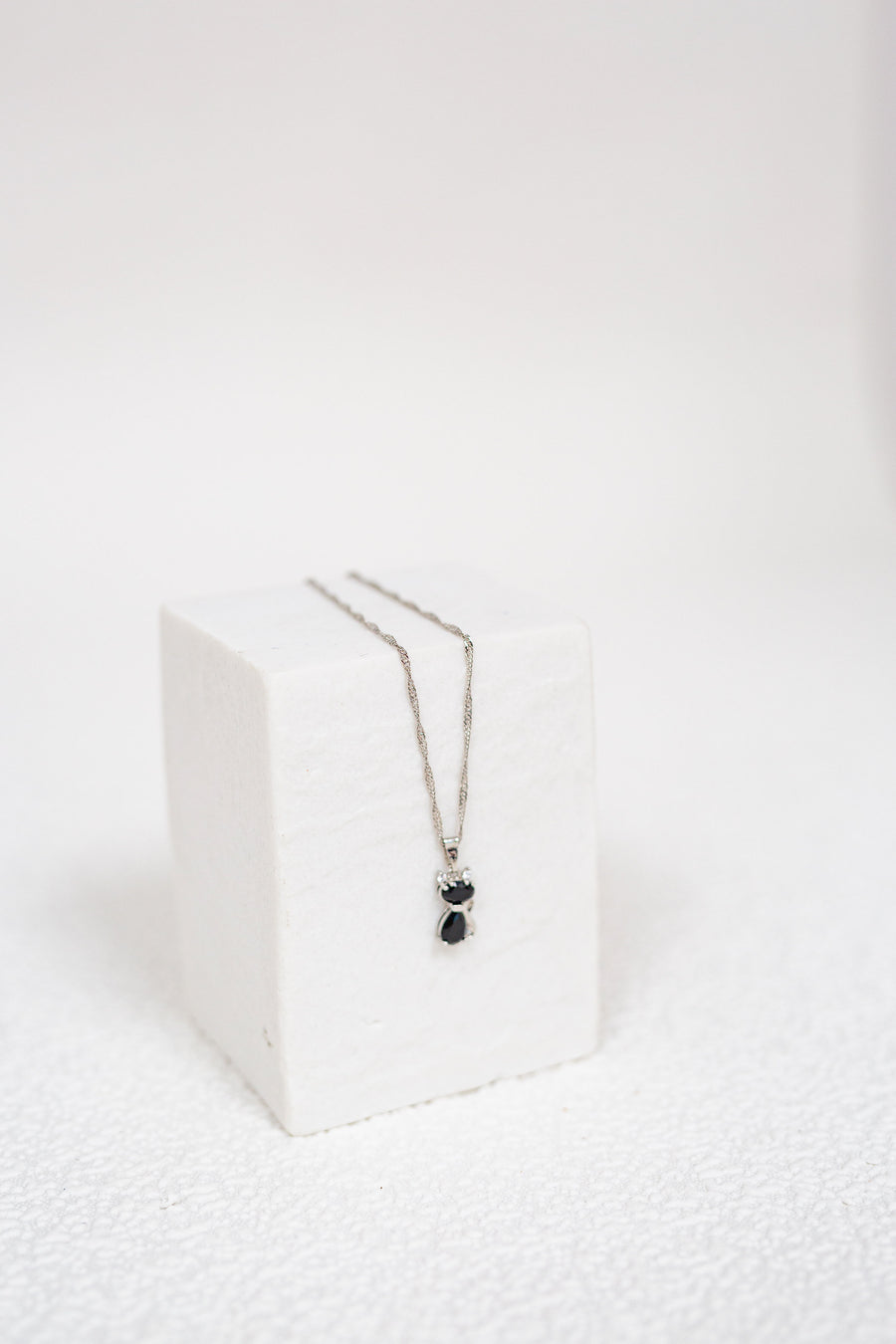Cat Necklace with Crystals