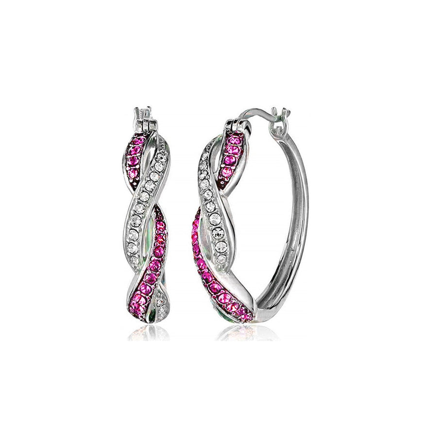 Twisted Crystal Hoop Earrings