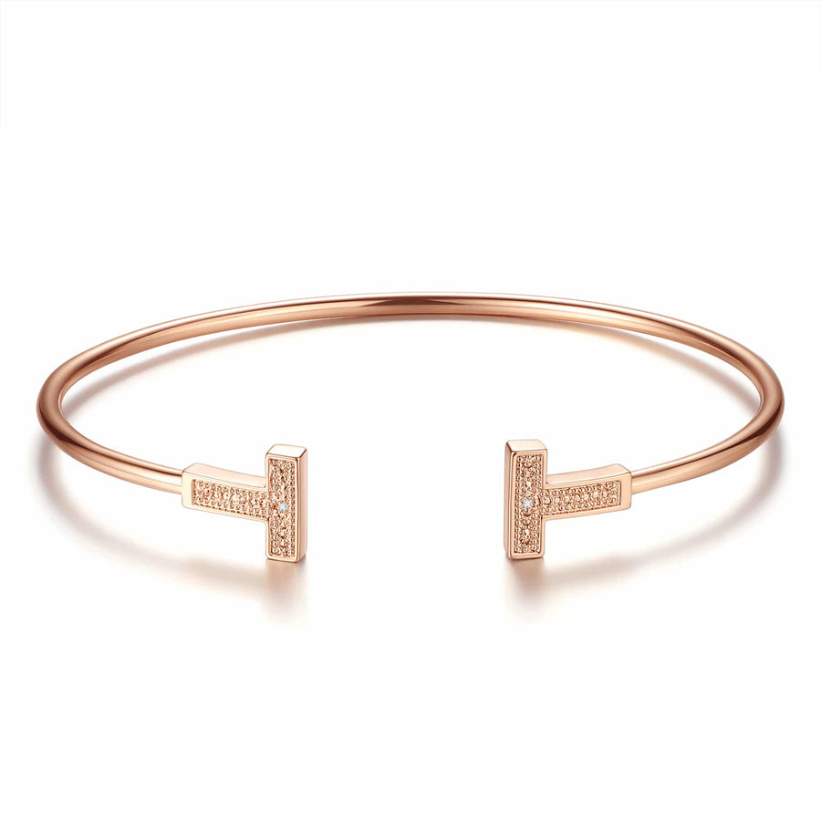 Moissanite diamond bangle cttw 0.03 rose gold