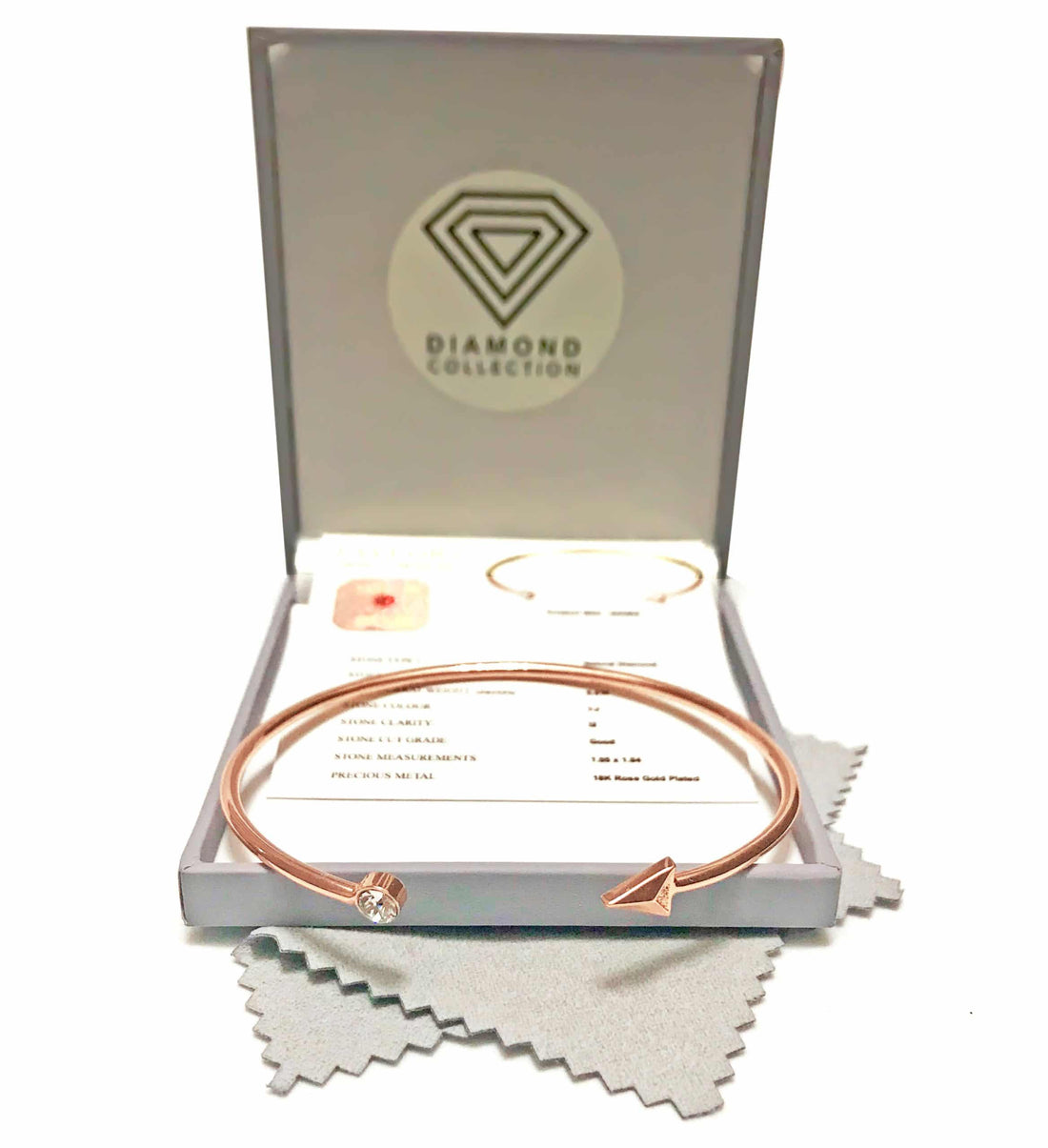 Genuine diamond arrow bangle cttw 0.015 rose gold