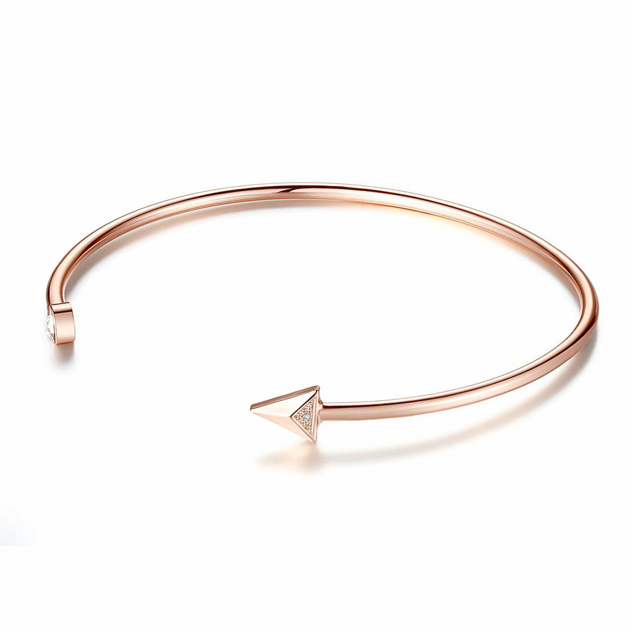 Genuine diamond arrow bangle cttw 0.015 rose gold