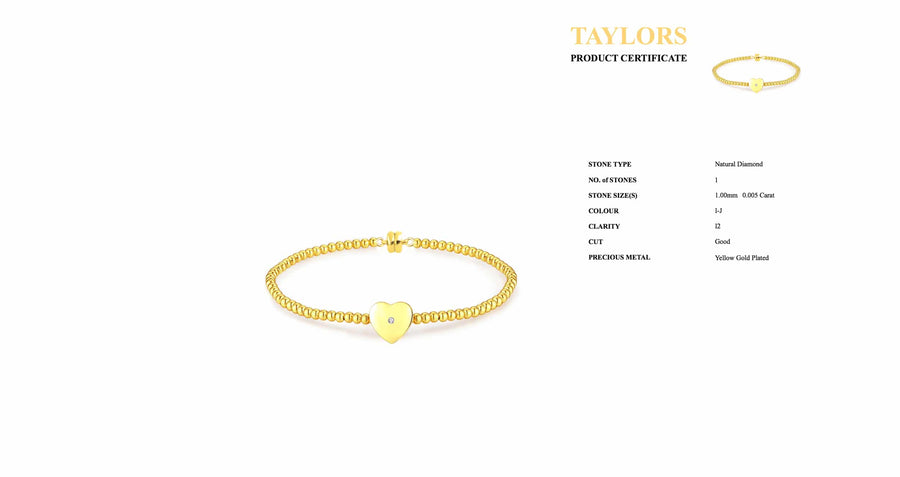 Natural Diamond Gold Plated Magnetic Clasp Bracelet