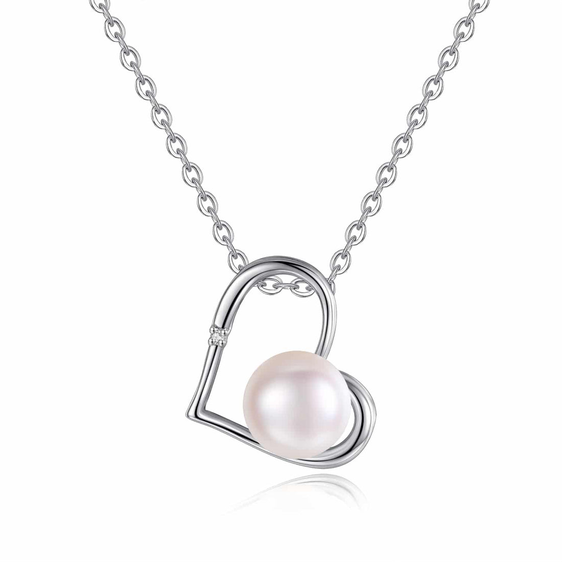 Diamond and freshwater pearl pendant cttw 0.01