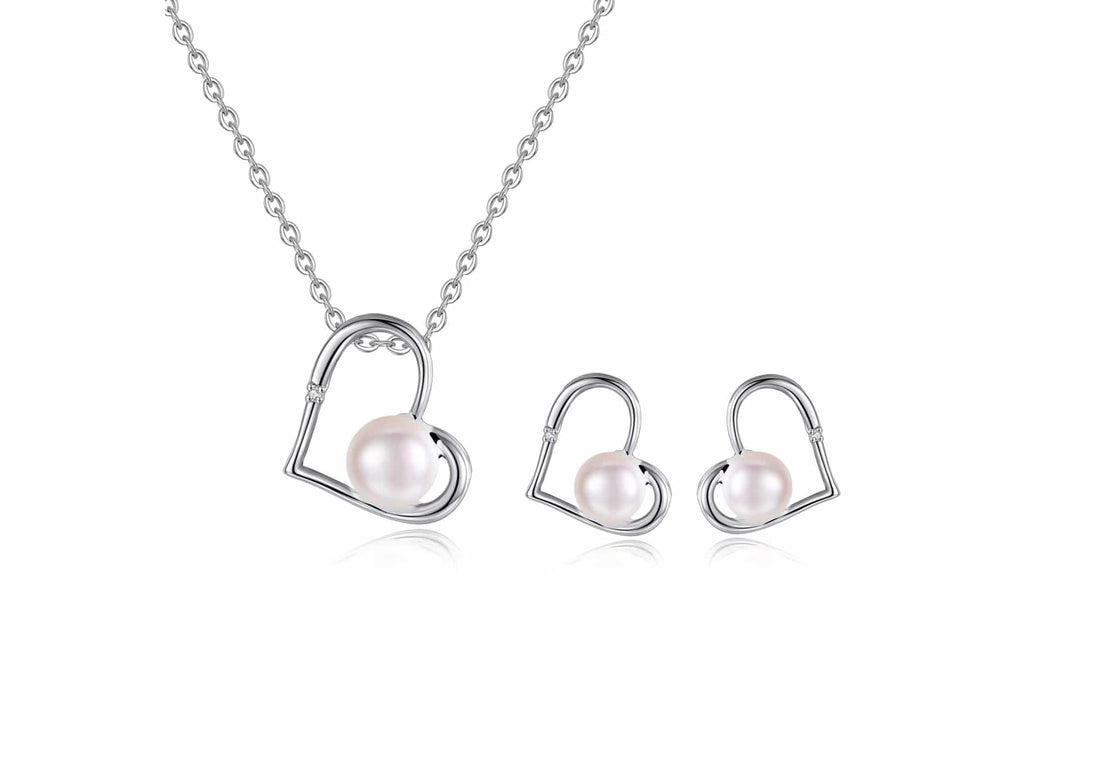 Diamond and Freshwater Pearl Pendant & Earrings CTTW 0.015