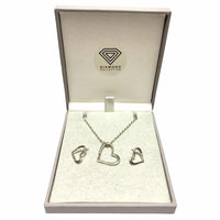 Diamond pendant & earring set cttw 0.045