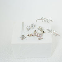 Silver & Crystal Knot Set