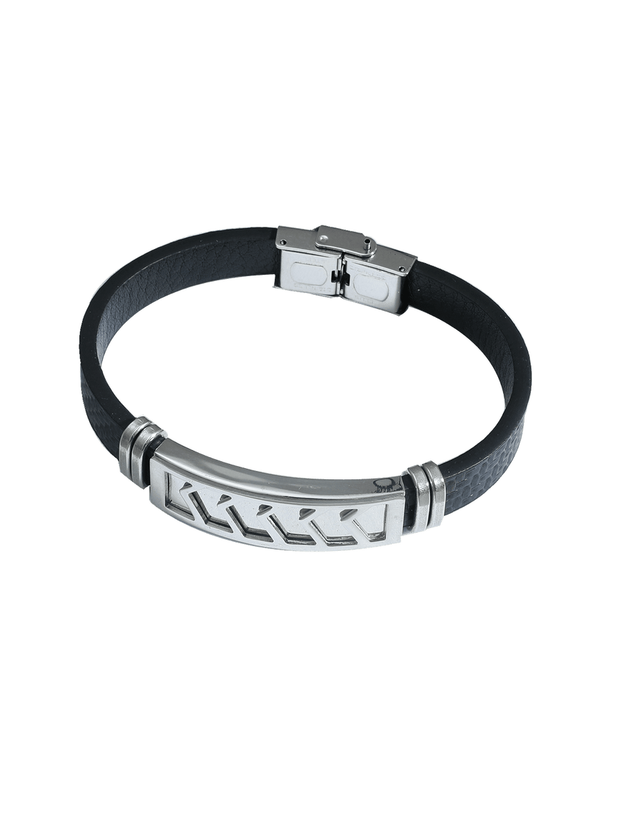 Leatherette Bracelet with Stainless Steel Clasp