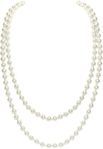 Fashion Faux Pearls Flapper Beads Cluster Long Pearl Necklace